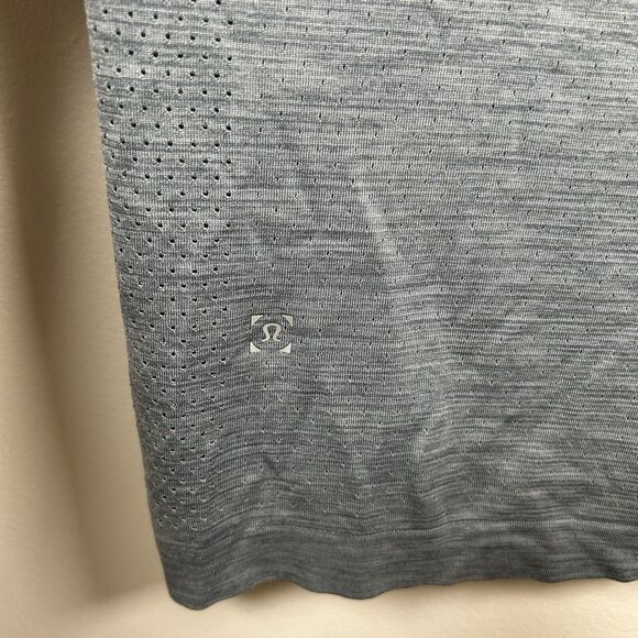 Lululemon Metal Vent Tech Short Sleeve Shirt Men's Large Heather Grayish Blue - Picture 4 of 7
